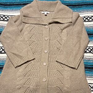 Old Navy Women's Tan Cable Knit Cardigan